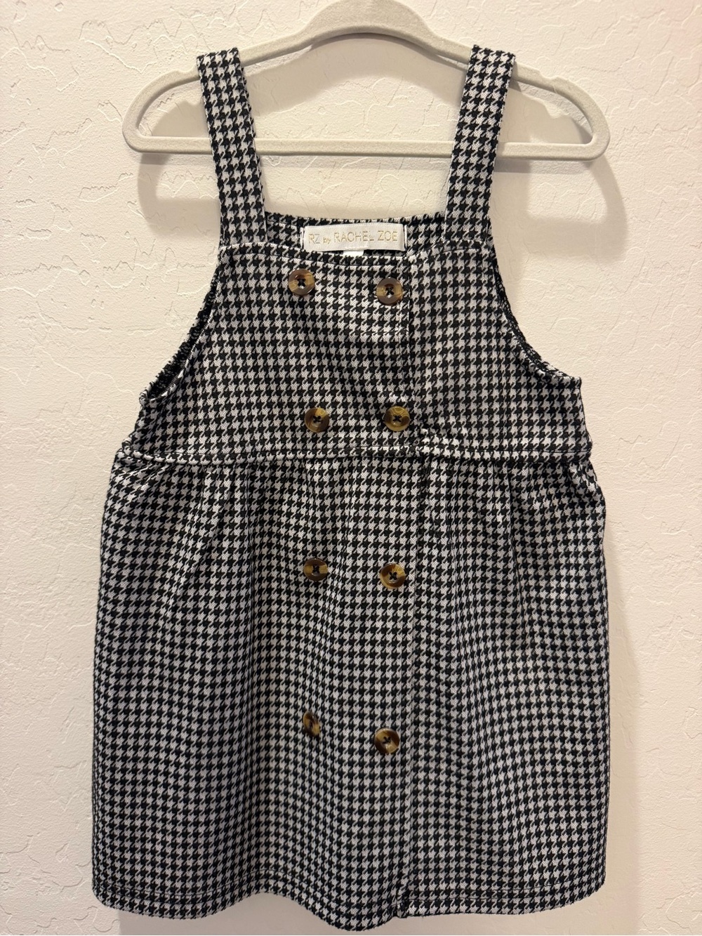 Rachel Zoe Black & White Houndstooth Pinafore Dress
